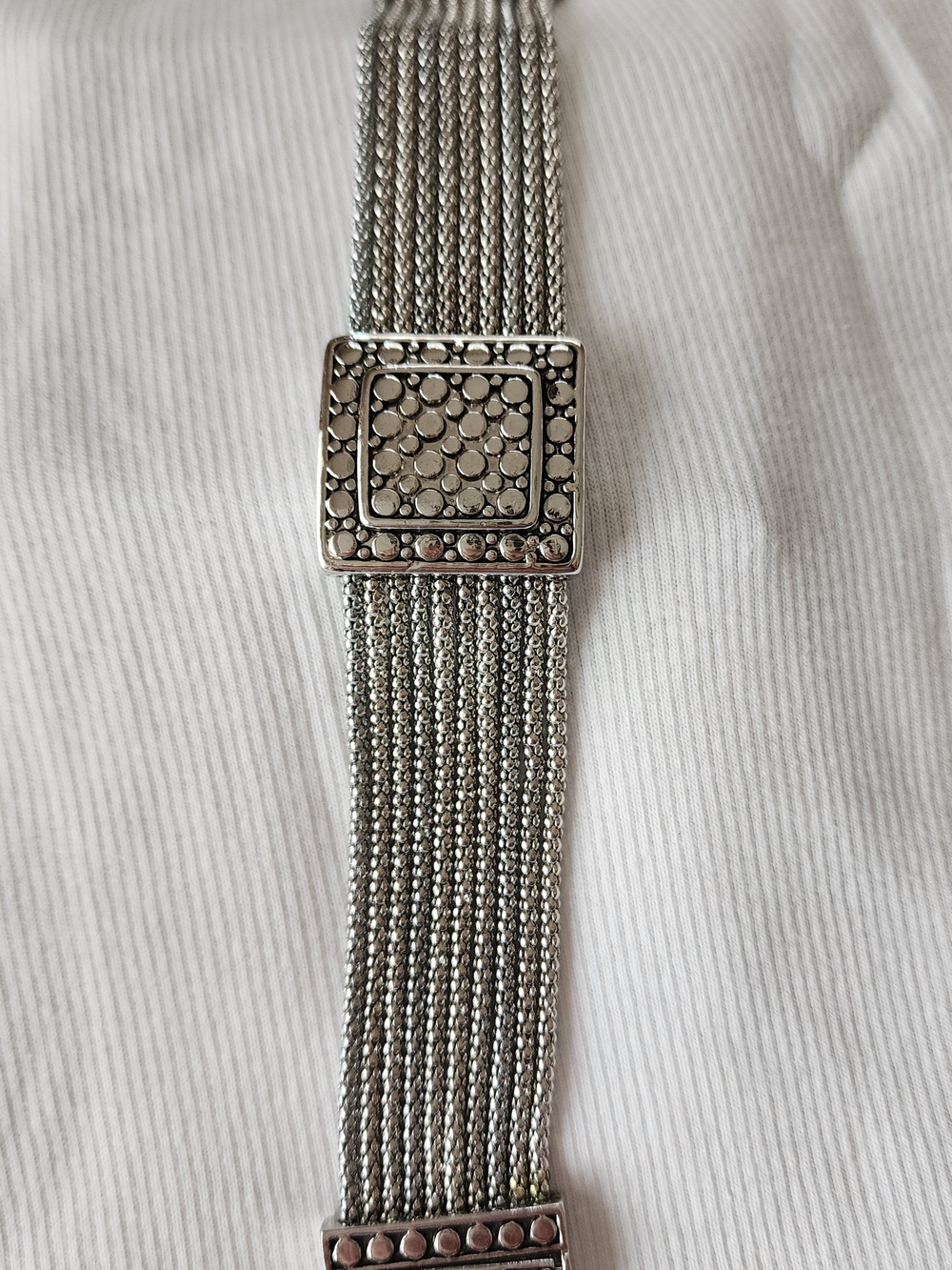 Monet Vintage Silver Tone Magnetic Clasp Bracelet Chain Easy On/Off